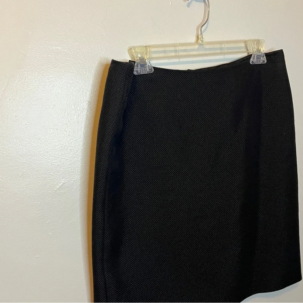 Anne Klein Black Textured Pencil Skirt 10P – Classic Lined Suit Skirt